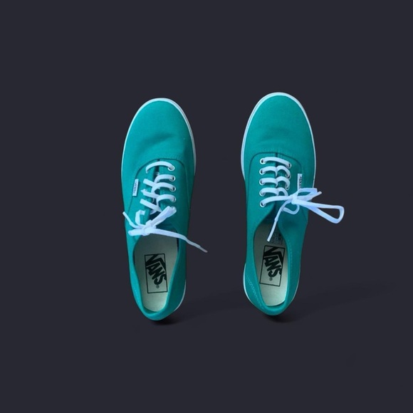 Vans Teal and White Low-Top Sneakers - Picture 2 of 4